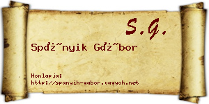 Spányik Gábor névjegykártya